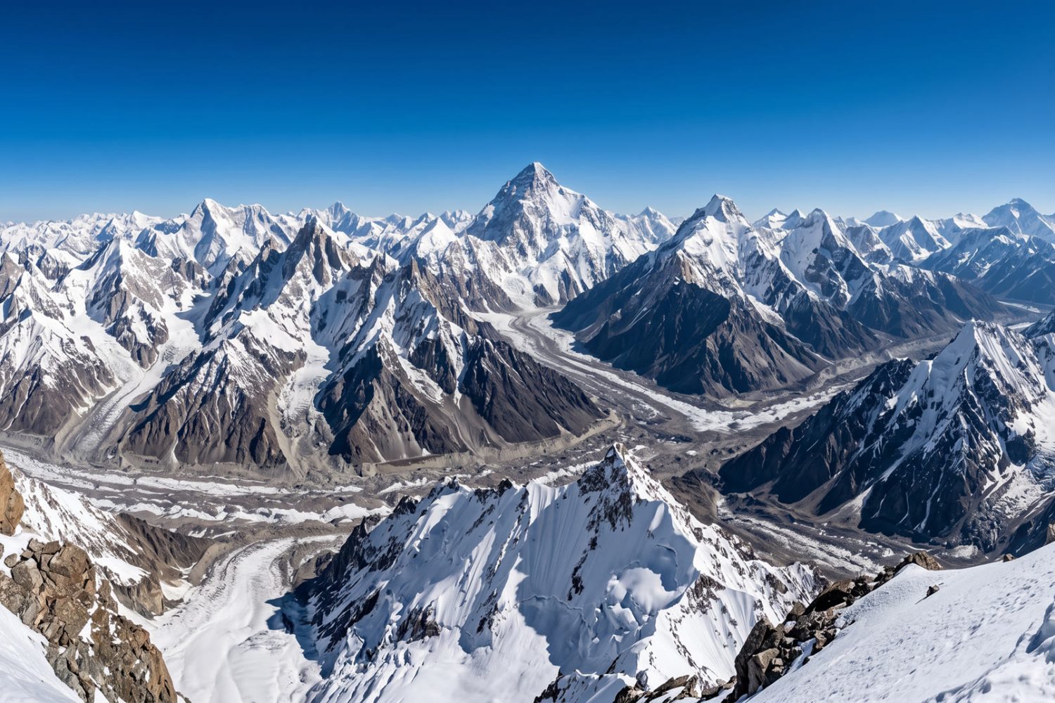 K2 над хребтами і льодовиками Каракоруму